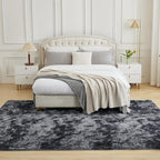 Andency 6x9 Area Rugs, Large Shag Fluffy Soft Shaggy Rugs for Living Room Bedroom, Non-Slip Tie-Dyed Dark Grey Thick Plush Carpet for Kids Girls and Boys, Dorm Nursery Home Decor Aesthetic