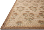 Loloi Chris Loves Julia Rue Collection RUE-01 Wheat/Sage 9'-3" x 13' Area Rug Jute Neutral Floral Living Room Bedroom Rug