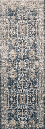 Loloi Teagan Collection TEA-03 Denim/Pebble 2'-8" x 13' Runner Rug, Large, Soft Neutral Rug, High-Traffic for Living Room, Bedroom, Home Office, Dining Area