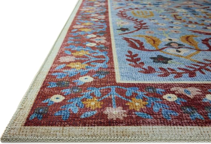 Loloi Rifle Paper Co. Canopy Collection CNP-03 Red/Blue 5'-0" x 7'-6" Area Rug
