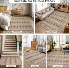 Tangsoo Modern Geometric Easy Jute Rug 3x5 Small Area Rug,Non-Slip Washable Rug for Entryway,Ultra Thin Non Shedding Indoor Outdoor Door Mat for Porch Bedroom Patio