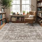 LUMI 8x10 Washable Area Rug for Living Room, Ultra Soft Traditional Vintage Rugs Non Slip with Rubber Backing, Low Profile, High Traffic, Stain Resistant Carpets, Ideal for Bedroom, Dining Room