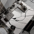 YIHOUSE Modern Washable Area Rug for Living Room Bedroom - Large Abstract Black and White Rug Non-Slip Ultra-Thin Home Decor (Warping, 9'x12')