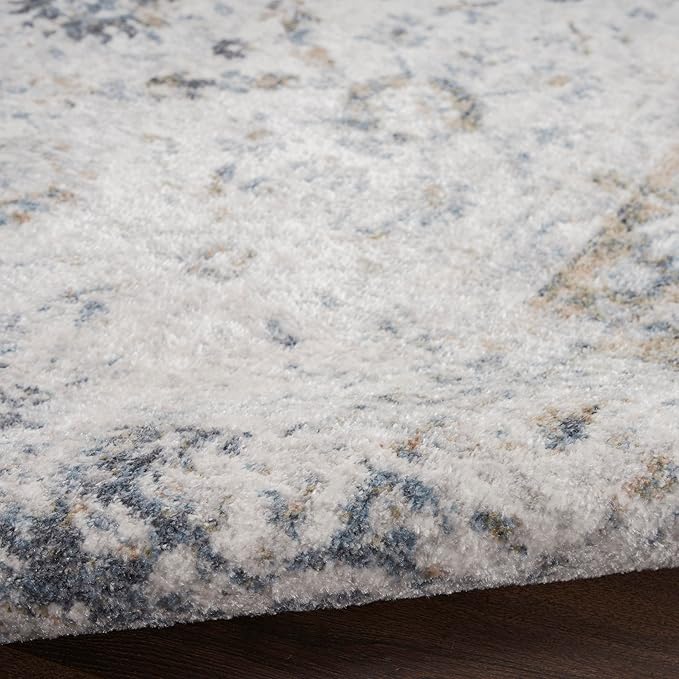 Nourison Home Astra Machine Washable Ivory Blue 7'10" x 10' Area Rug - Easy Clean, Non Shedding, Bed Room, Living Room, Dining Room, Kitchen (8' x 10')