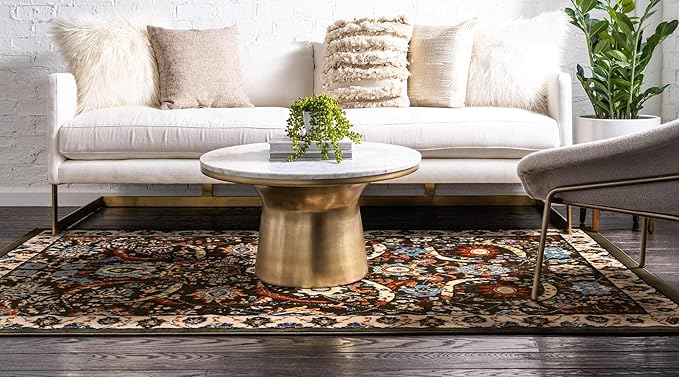 Unique Loom Espahan Collection Area Rug - Cape Cod (9' 10" x 13' 1" Rectangle, Green/ Black)