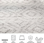 SAFAVIEH Adirondack Collection Runner Rug - 2'6" x 16', Light Grey & Grey, Modern Diamond Distressed Design, Non-Shedding & Easy Care, Ideal for High Traffic Areas in Living Room, Bedroom (ADR131C)