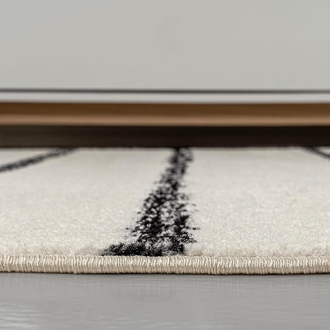 JONATHAN Y Williamsburg Minimalist Stripe Cream/Black Indoor Area Rug, 5x8, Contemporary, Modern, Easy-Cleaning for Living Room, Bedroom, Kitchen, Pet Friendly, Non-Shedding (MOH201D-5)