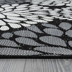 Beverly Rug Outdoor Rug 8x10 Modern Exotic Tropical Leaf Area Rugs for Indoor and Outdoor Patio Deck Porch Garden Water Resistant Washable Outside Carpet (8 x 10 Dark Gray)