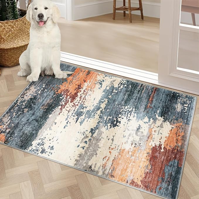 COMSLE Door Mat Soft Absorbent Indoor Front Entryway Rug Machine Washable Entrance Mats for Muddy Paws Non Slip Throw Rugs 24" x 36" Doormat for Inside Foyer Bedroom - Yellow