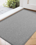 Color&Geometry Thin Indoor Entrance Mats for Home, 17"X29.5" Indoor Mats for Entryway Non Slip Rubber Backed, Dirt Trapper Door Rugs for Entryway Indoor Washable, Grey (Rolled-up NO Creases)