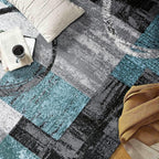 Rugshop Contemporary Abstract Circle Design Soft Round Rug 6' 6" (6' 6" Diameter) Gray