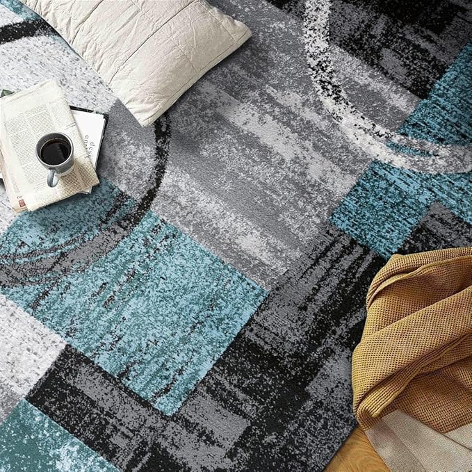 Rugshop Contemporary Abstract Circle Design Soft Area Rug - 3'3" x 5' Gray