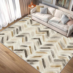 Washable 6x9 Chevron Rug Living Room, Modern Abstract Art Design Area Rugs for Bedroom, Chevron Home Decor Carpet, Low Pile, Non Slip, Kids & Pet Friendly (N4198)