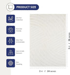 Abani Zen 2' x 3' Cream Rug – Neutral Modern Linear Pattern, Small Soft Accent Rug for Entryway & Bedroom, Durable & Easy to Clean