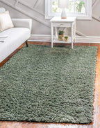 Unique Loom Davos Shag Collection Area Rug - Solid (7' 10" x 10' Rectangle, Sage)