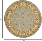 Unique Loom Voyage Collection Traditional Oriental Classic Intricate Design Area Rug (6' 0 x 6' 0 Round, Light Blue/Gold)