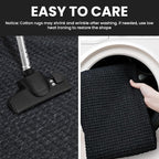 IOHOUZE Washable Runner Rug 2.6x10 Non Slip Rubber Backed Long Hallway Runner Entryway Runner Indoor, Kitchen Rugs Woven Cotton Floor Carpet for Hall Entrance, Black/Grey