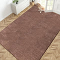 PURRUGS Easy Care Area Rug 6ft x 9ft, Non-Slip Washable Entryway Rug, Stain Resistant Accent Rug for Hallway, Living Room, Bedroom and Mudroom, Brown-Light Cream