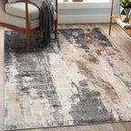LUXE WEAVERS Euston Collection Gray-Gray 6x9 Modern Abstract Area Rug