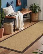 DEXI Hallway Runner Rug 3x7 Jute, Woven Braided Sisal Runner Non Slip, Entryway Farmhouse Runner Carpet for Indoor Luandry Hall Backdoor Bedroom, Natural/Brown