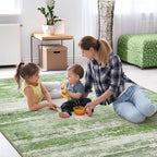 Abstract 4x6 Area Rug for Living Room Dining Room Entryway Sage Green