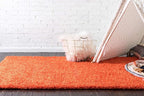 Unique Loom Solid Shag Collection Area Rug (10' x 13' Rectangle, Tiger Orange)
