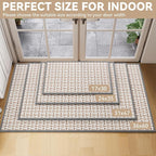Door Mat Entrance 24"x35", Dirt Resistant and Absorbent, Non-Slip Rubber Backing Floor Mats, Easy Clean Low-Profile Doormat for Entryway, Front Door, Inside Entrance, Grey
