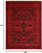 Unique Loom Tekke Collection Area Rug - Sheibani (9' x 12' Rectangle, Red/ Black)