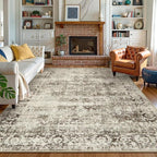 Lahome Washable Rug 6x9 Beige Area Rugs for Living Room,Boho Soft Room Rugs for Bedroom Indoor Carpet,Vintage Non-Slip Low-Pile Accent Rugs Dining Room Office Playroom(6 x 9,Beige)