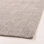 Modern Herringbone Chevron Collection Handcrafted Wool Area Rug - Durable, Zigzag Pattern, for High Traffic, Contemporary Design for Living Room, Bedroom, Dining Room Decor (Smoke Grey, 2.6' x 8')