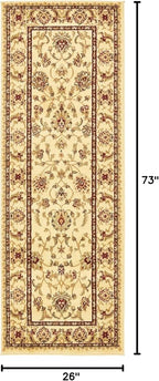 Unique Loom Voyage Collection Traditional Oriental Classic Intricate Design Area Rug (2' 2 x 6' 0 Runner, Ivory/Gold)