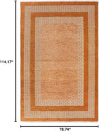 Alfa Rich 7x10 Burnt Orange Washable Area Rugs for Living Room Bedroom Kitchen Cotton Decor Rug
