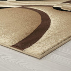 2305 Geometric Abstract Beige 2x7 Area Rugs for Entryway
