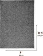 LBRO2M Easy Jute Solid Area Rug 8X10 Washable Rugs for Living Room Bedroom Natural Jute Indoor Outdoor Carpet Durable, Solid Non Shedding Eco Friendly (8X10 Black Gray)