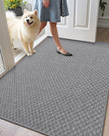 Color&Geometry Oversized Door Mat Non Slip Rubber Backed, 48"x72" Front Door Mat Indoor Outdoor Rug, Dirt Trapper Doormat, Heavy Duty Front Door Rugs, Dark Grey (Rolled-up NO Creases)
