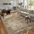 Lahome Vintage 6x9 Washable Brown Rugs for Living Room Bedroom, Soft Dining Room Rugs for Under Table, Non Slip Indoor Throw Carpet for Entryway Kitchen Office (6x9ft,Brown)
