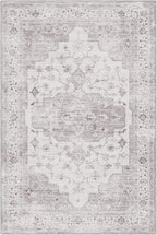 LUMI 8x10 Washable Low-Pile Area Rug for Living Room, Ultra Soft Vintage Rugs with TPE Non Slip Backing, Stain Resistant, Low Profile Carpet High Traffic for Bedroom, Dining Room