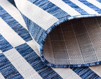 Unique Loom Outdoor Collection Classic Stripes, Transitional Indoor & Outdoor Area Rug, (8' 0 x 11' 0, Navy Blue/ Ivory