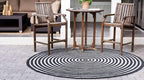 Unique Loom Sabrina Soto Outdoor Collection Geometric, Modern, Vibrant, Carved Area Rug (8' 0 x 8' 0 Round, Black/ Ivory)