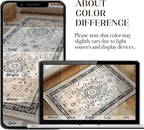 XWZO Runner Rug 2x6ft, Washable Hallway Runner with Non-Slip Backing, Vintage Spill Stain Resistant Floor Mat for Entryway Corridor Bedroom Kitchen, Soft Low-Pile Area Carpet, Brown Beige
