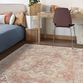 RUGGABLE Washable Area Rug – Kamran Rose Pink 6x9, Stain-Resistant, Non-Slip – Medium Machine Washable Rugs for Living Room, Bedroom, Hallway, Entryway & Office–with Cushioned Pad