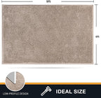 PURRUGS Easy Care Area Rug 6ft x 9ft, Non-Slip Washable Entryway Rug, Stain Resistant Accent Rug for Hallway, Living Room, Bedroom and Mudroom, Taupe