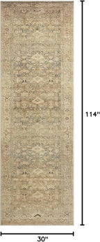 Loloi Margot Collection MAT-04 Antique/Sage 2'-6" x 9'-6" Runner Rug feat. CloudPile, No-Shed Easy Clean Large Patterned Area Rug for Living Room, Bedroom, Dining Area