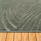 Paco Home Modern Area Rug with Abstract Line Pattern and Contour-Cut in Green, Size: 4' x 5'7"