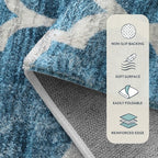 Lahome Moroccan Kitchen Rugs - 2x3 Washable Small Entryway Rug Indoor Door Mat, Non-Slip Throw Rugs Floor Bathroom Door Mats for Bedroom Room Redside Laundry Room Rug Decor (2’X 3’, Blue)