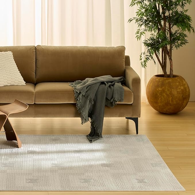 Nourison Home Nordic Ivory Beige 5' x 7' Area Rug - Easy Clean, Non Shedding, Bed Room, Living Room, Dining Room, Kitchen (5' x 7')