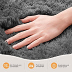Zentavio Area Rugs for Living Room 4x6 Rugs for Bedroom Carpet Fluffy Fuzzy Soft Shag Aesthetic Plush High Pile Gray Throw Rug for Nursery Kids Room Dorm Marble Grey