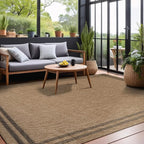 Easy Jute Rugs 10x14 Bordered Natural Color Living Room Indoor Outdoor Area Rug for Patio and Kitchen Rug High Traffic Washable Easy to Clean Solid Boho Woven Design Outside Carpet (10 x 14)