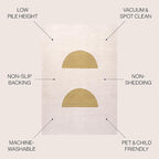 JONATHAN Y Machine Washable Cream/Moss Indoor Area Rug 4X6 ft, Luola Minimalist Geometric for Living Room, Bedroom, Kitchen, Office, Easy-Cleaning, High Traffic, Pet-Friendly, Non-Shedding WSH112A-4