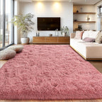 Soft Shaggy for Bedrooms, Fluffy Rugs for Living Room, Blush Area Rug, Cozy Fuzzy Carpet for Kids, Perfect Indoor Decor for Boys and Girls 4x6 Feet